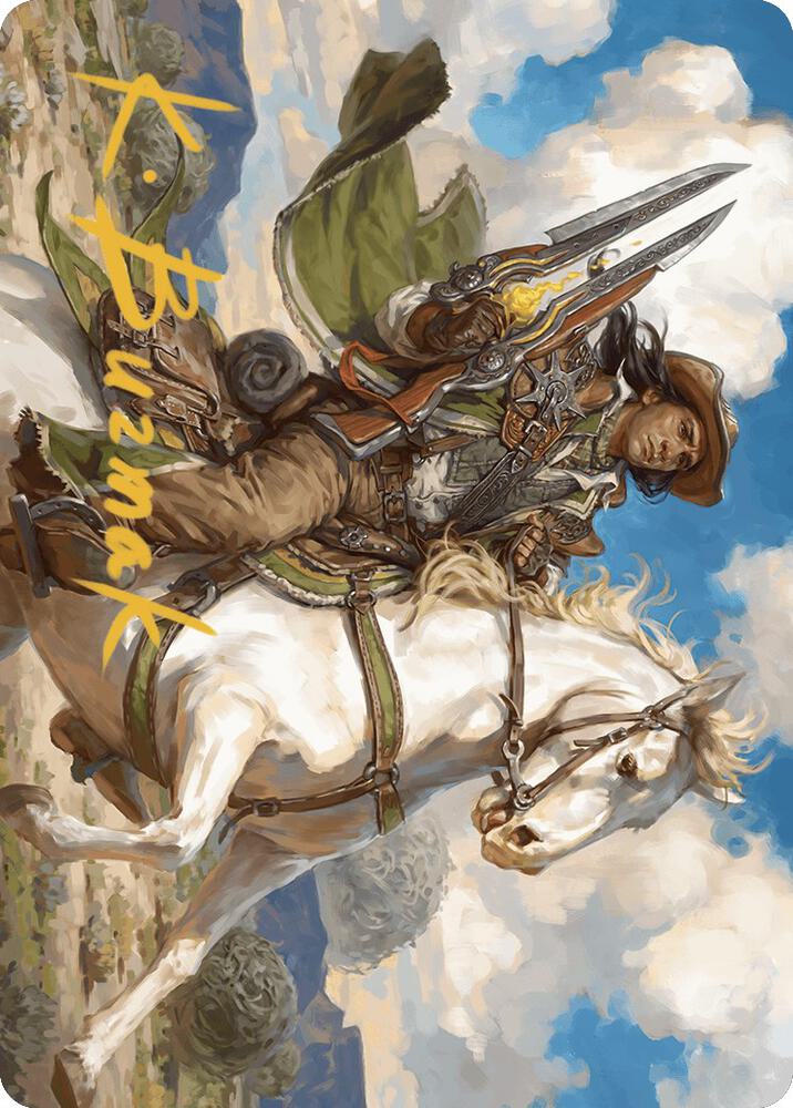 Wylie Duke, Atiin Hero Art Card (Gold-Stamped Signature) 35 card from Art Series: Outlaws of Thunder Junction