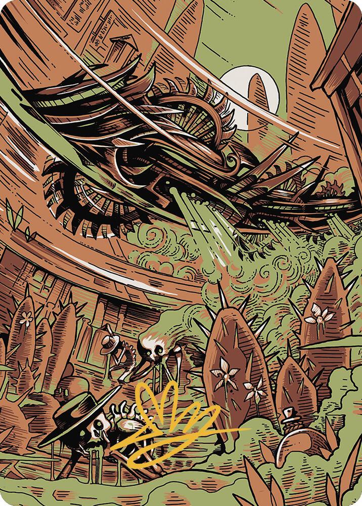 Contagion Engine Art Card (Gold-Stamped Signature) 50 card from Art Series: Outlaws of Thunder Junction