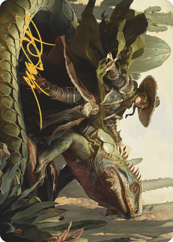 Outcaster Trailblazer Art Card (Gold-Stamped Signature) 14 card from Art Series: Outlaws of Thunder Junction