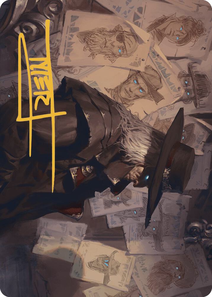 Lazav, Familiar Stranger Art Card (Gold-Stamped Signature) 25 card from Art Series: Outlaws of Thunder Junction