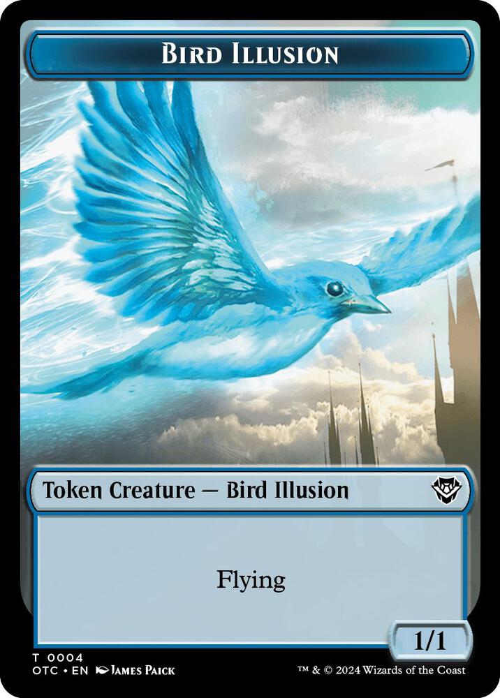 Bird Illusion // Elemental Double-Sided Token 4 // 14 card from Commander: Outlaws of Thunder Junction