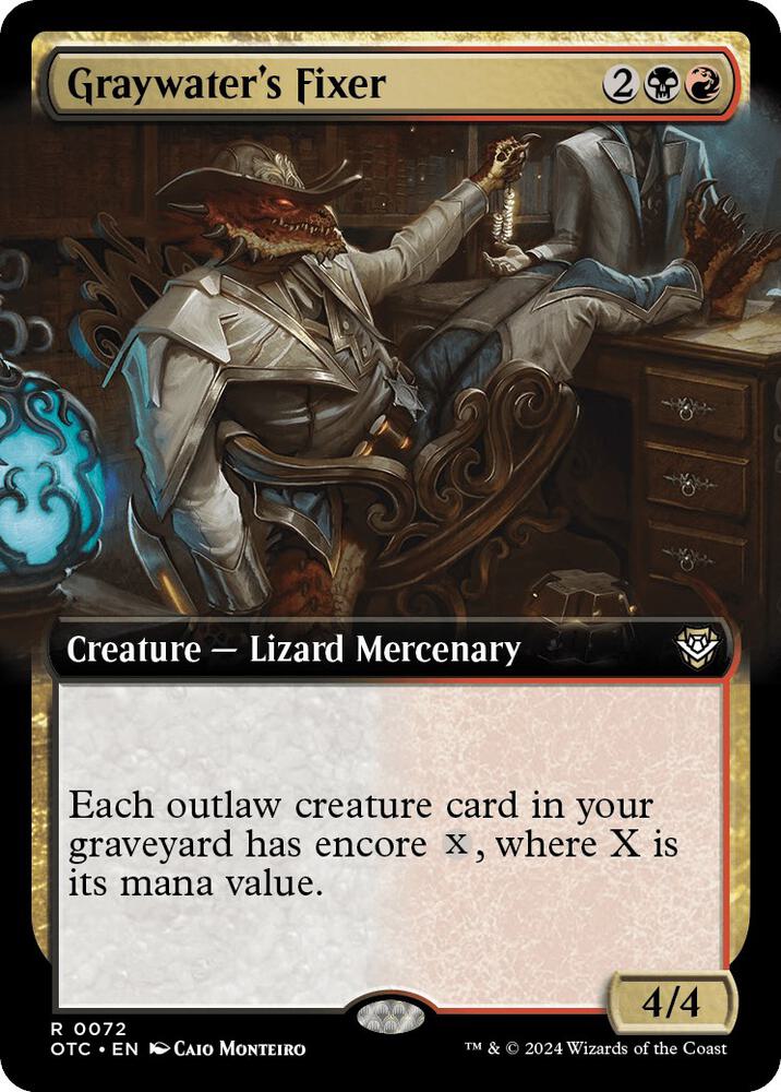 Graywater's Fixer (Extended Art) 72 card from Commander: Outlaws of Thunder Junction