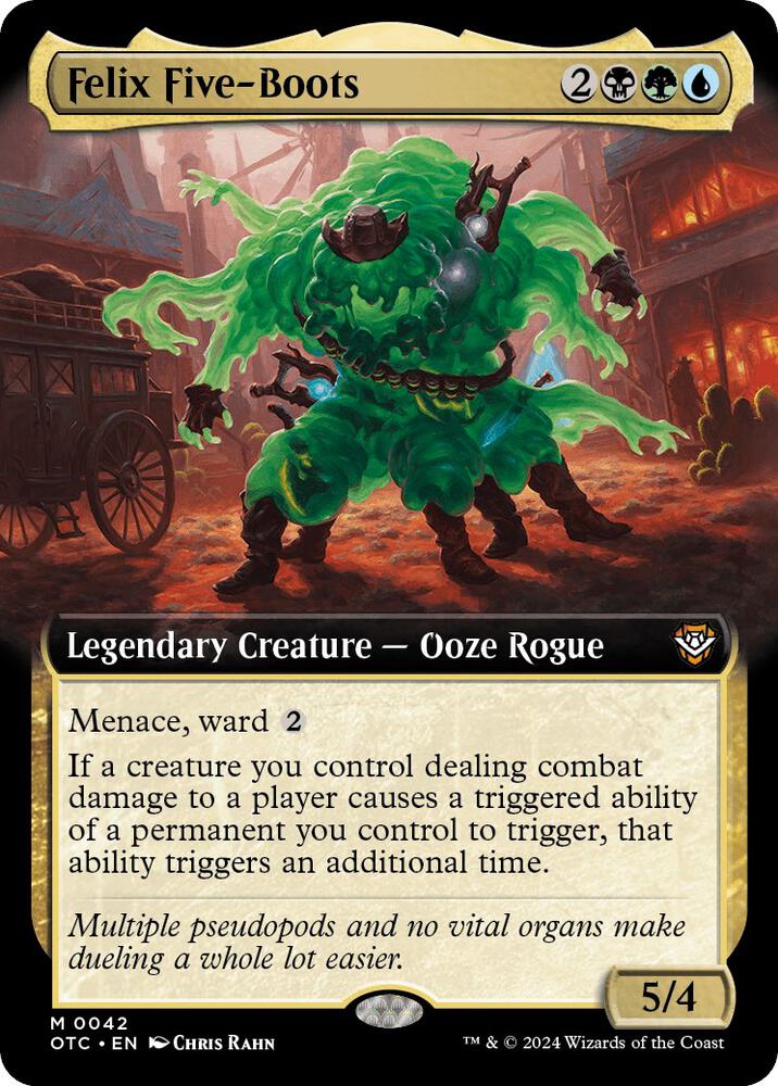 Felix Five-Boots (Extended Art) 42 card from Commander: Outlaws of Thunder Junction