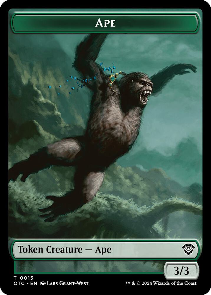 Ape // Shark Double-Sided Token 15 // 6 card from Commander: Outlaws of Thunder Junction