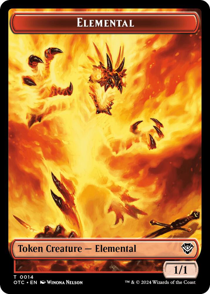 Elemental (0014) // Soldier Double-Sided Token 14 // 26 card from Commander: Outlaws of Thunder Junction