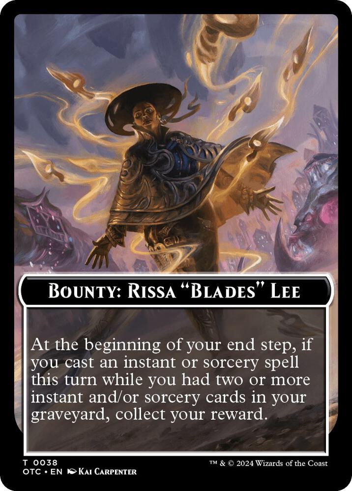 Bounty: Rissa "Blades" Lee // Bounty Rules Double-Sided Token 38 card from Commander: Outlaws of Thunder Junction