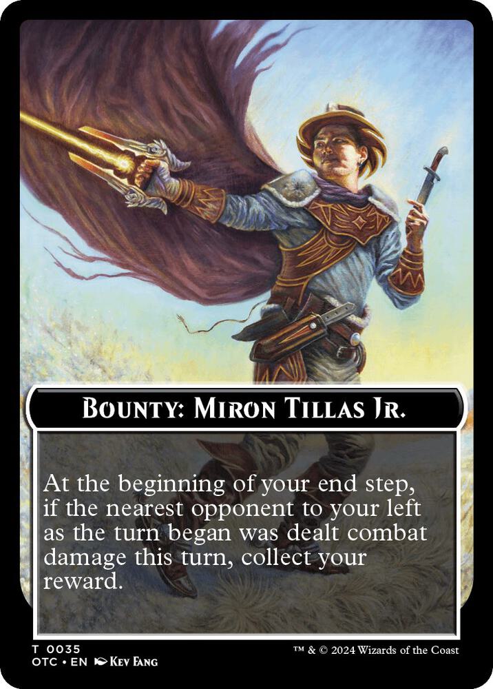 Bounty: Miron Tillas Jr. // Bounty Rules Double-Sided Token 35 card from Commander: Outlaws of Thunder Junction