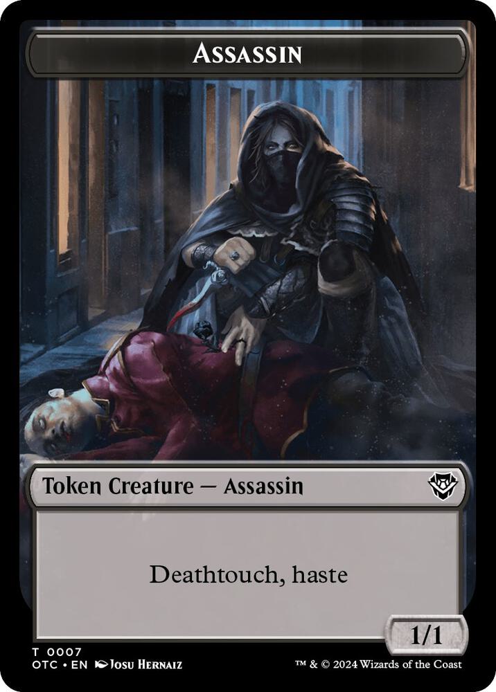 Assassin // Food Double-Sided Token 7 // 25 card from Commander: Outlaws of Thunder Junction