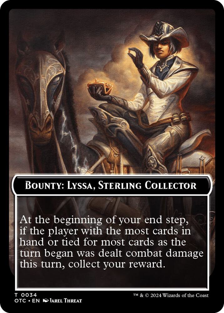 Bounty: Lyssa, Sterling Collector // Bounty Rules Double-Sided Token 34 card from Commander: Outlaws of Thunder Junction