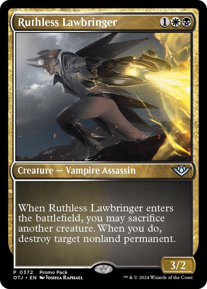 Ruthless Lawbringer 372 card from Promo Pack: Outlaws of Thunder Junction