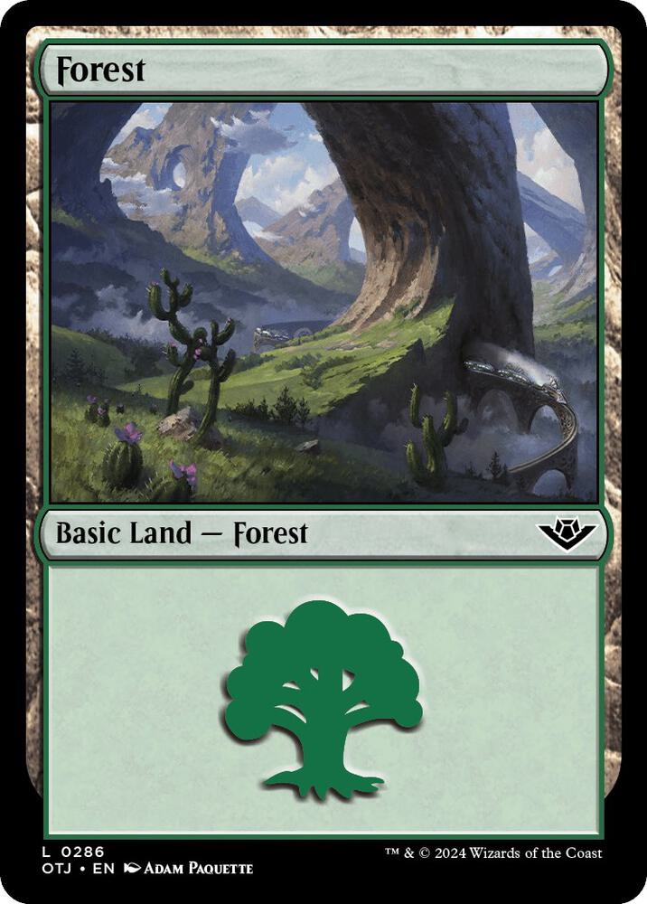Forest 286 card from Outlaws of Thunder Junction