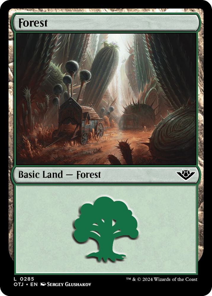 Forest 285 card from Outlaws of Thunder Junction