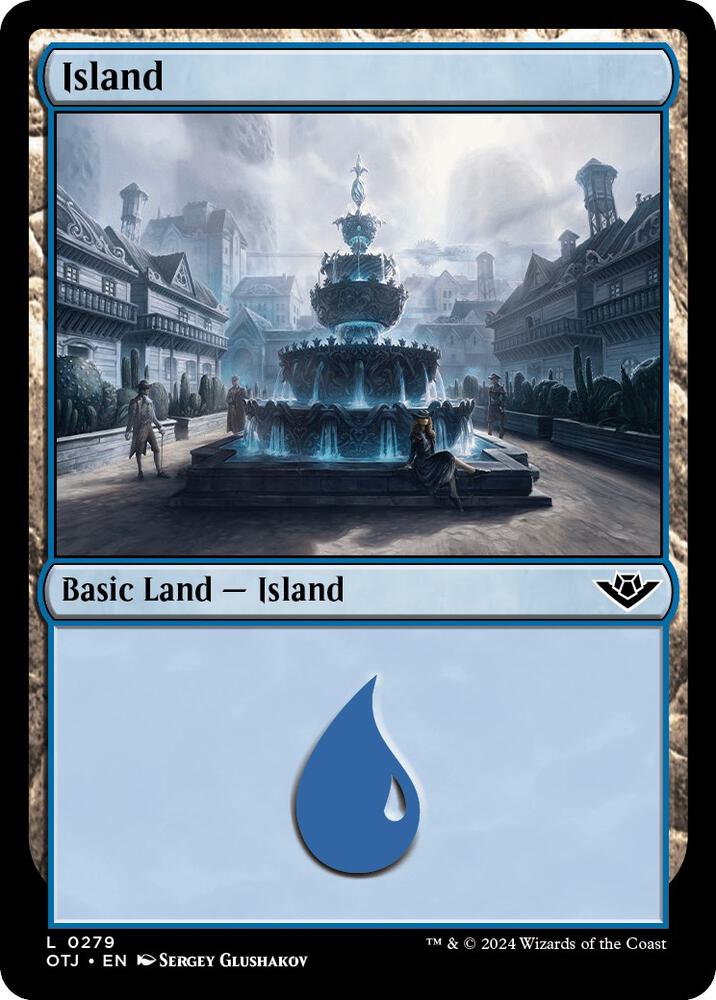 Island 279 card from Outlaws of Thunder Junction