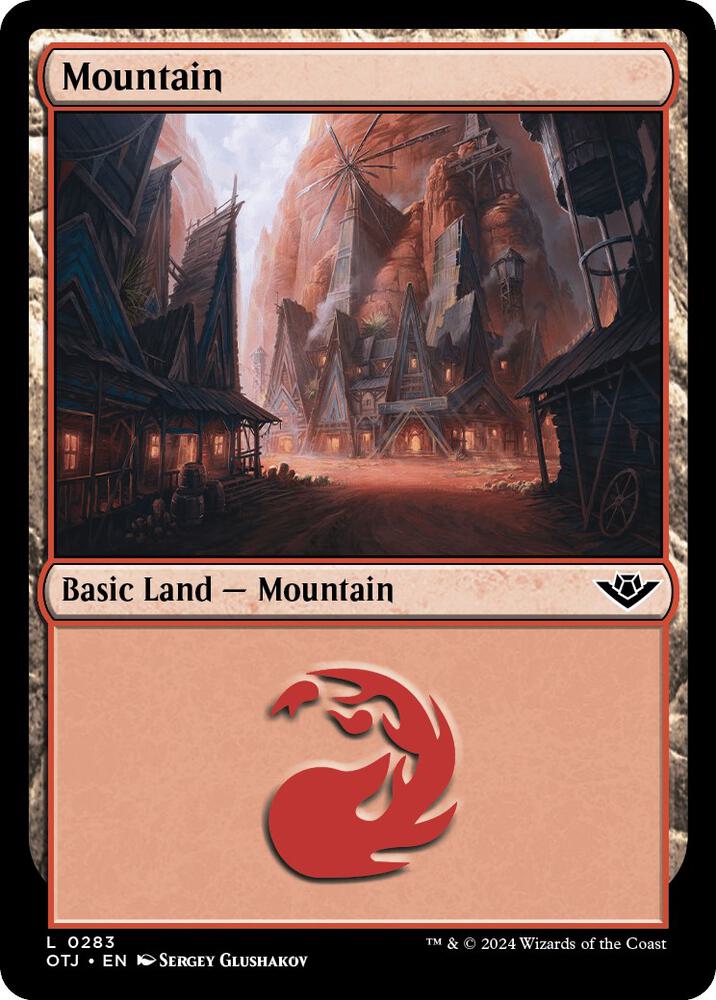 Mountain 283 card from Outlaws of Thunder Junction