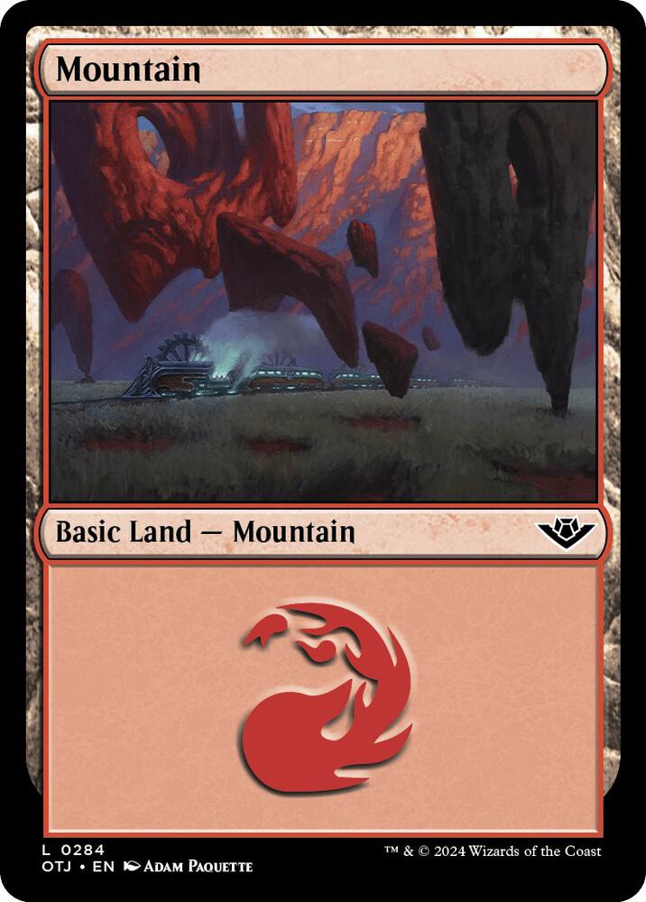 Mountain 284 card from Outlaws of Thunder Junction