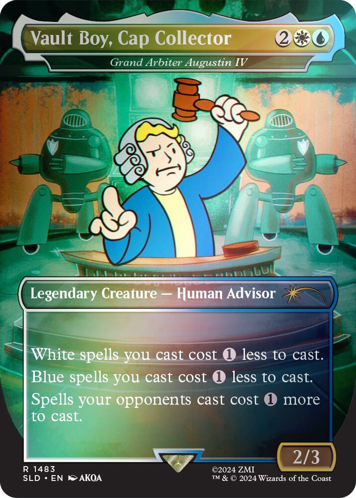 Vault Boy, Cap Collector - Grand Arbiter Augustin IV (Rainbow Foil) 1483 card from Secret Lair Drop Series