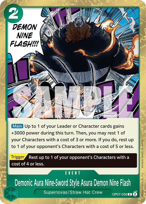 Demonic Aura Nine-Sword Style Asura Demon Nine Flash OP07-036 card from 500 Years in the Future