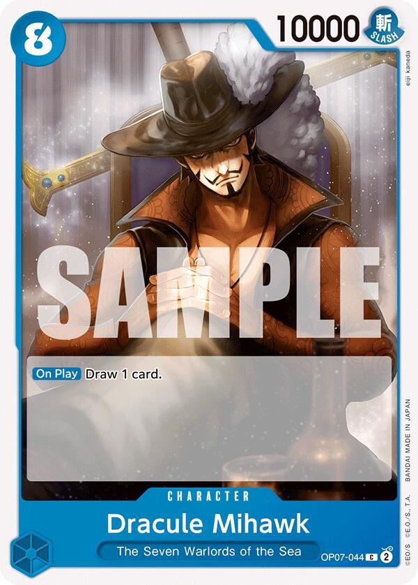 Dracule Mihawk OP07-044 card from 500 Years in the Future
