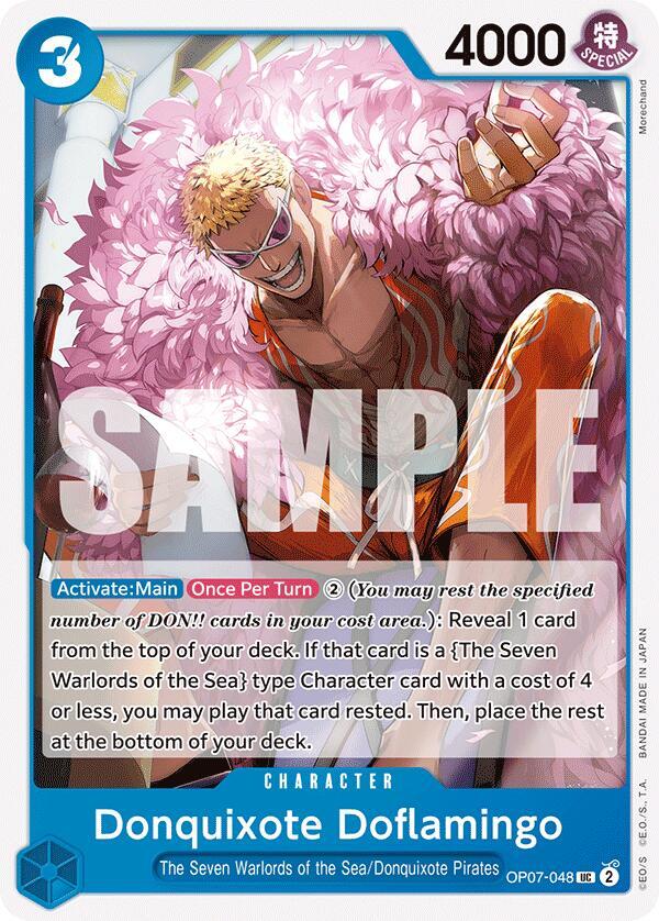 Donquixote Doflamingo OP07-048 card from 500 Years in the Future