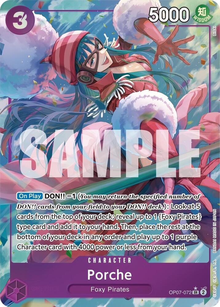 Porche (Parallel) OP07-072 card from 500 Years in the Future