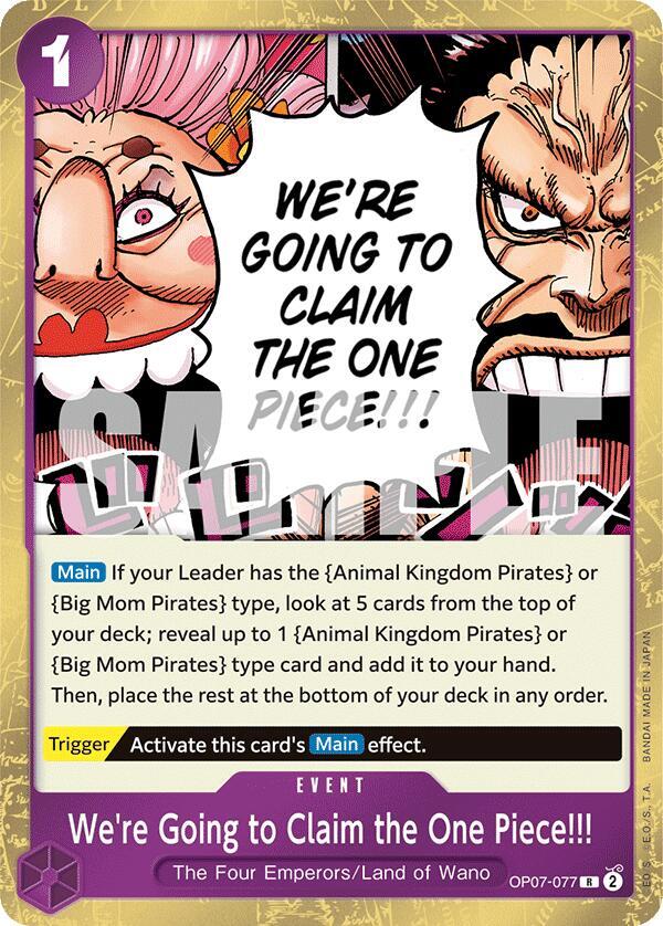 We're Going to Claim the One Piece!!! OP07-077 card from 500 Years in the Future