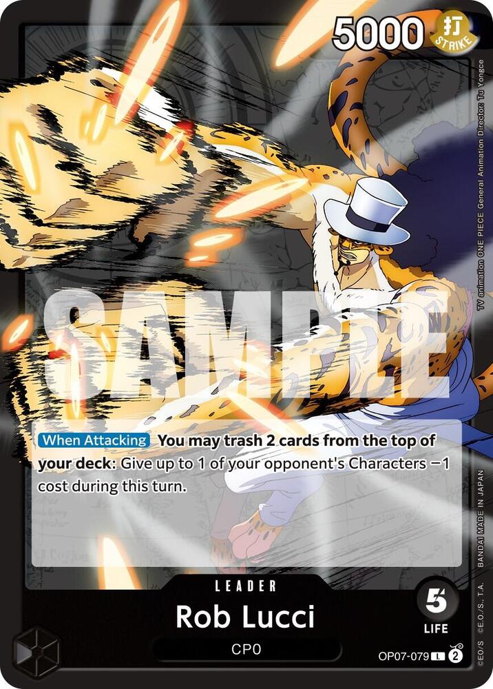 Rob Lucci OP07-079 card from 500 Years in the Future