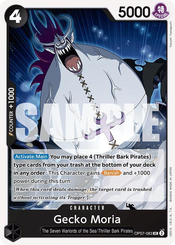 Gecko Moria OP07-083 card from 500 Years in the Future