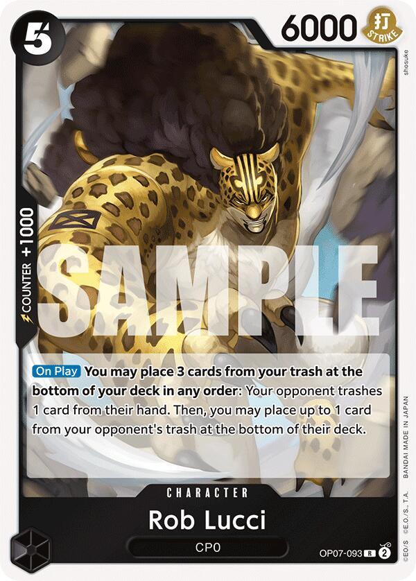 Rob Lucci OP07-093 card from 500 Years in the Future