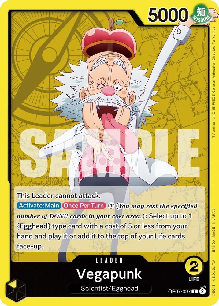 Vegapunk OP07-097 card from 500 Years in the Future