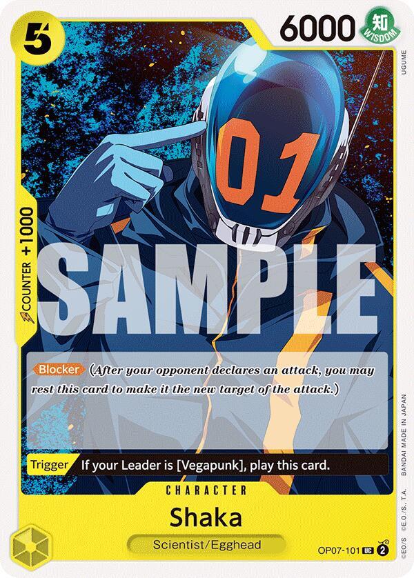 Shaka OP07-101 card from 500 Years in the Future