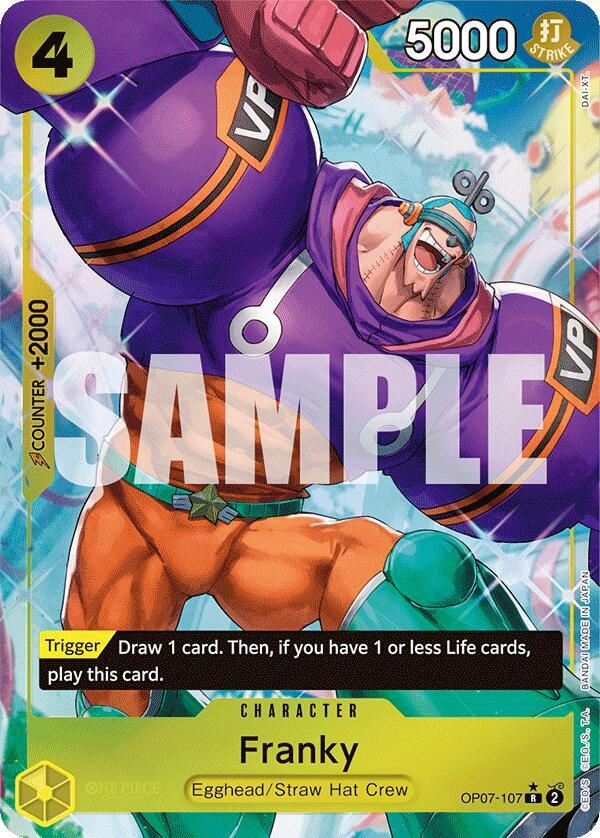 Franky (Parallel) OP07-107 card from 500 Years in the Future