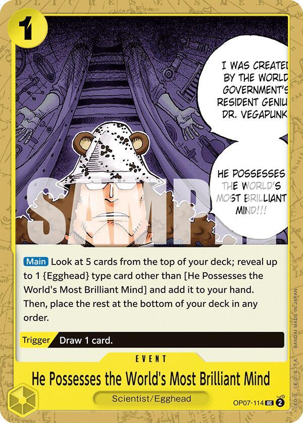 He Possesses the World's Most Brilliant Mind OP07-114 card from 500 Years in the Future