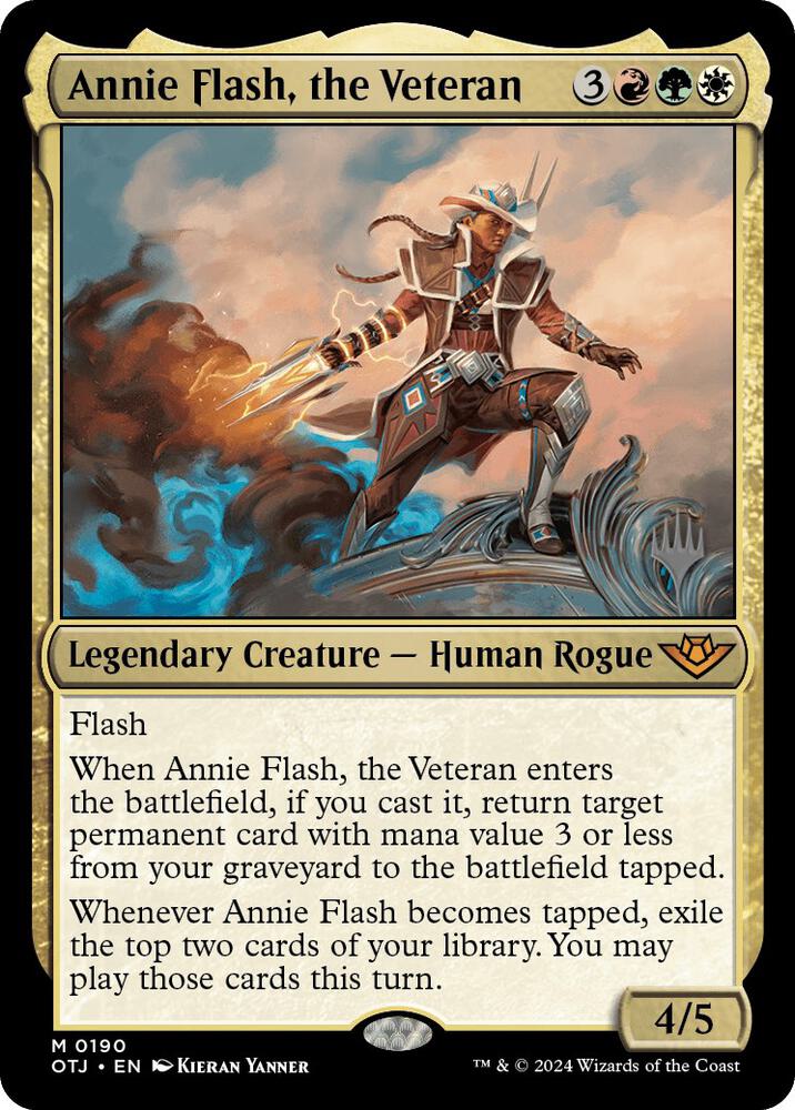 Annie Flash, the Veteran 190 card from Promo Pack: Outlaws of Thunder Junction