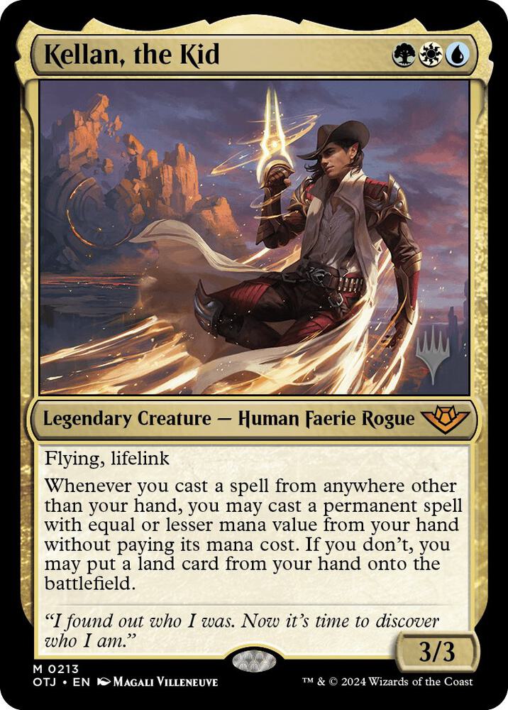 Kellan, the Kid 213 card from Promo Pack: Outlaws of Thunder Junction