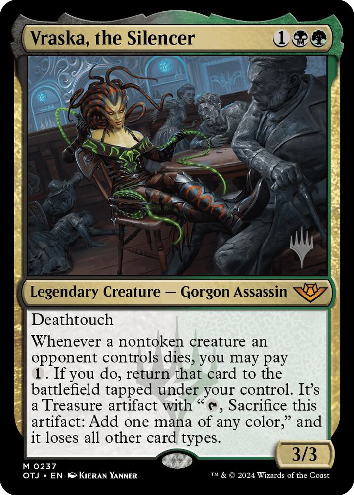 Vraska, the Silencer 237 card from Promo Pack: Outlaws of Thunder Junction