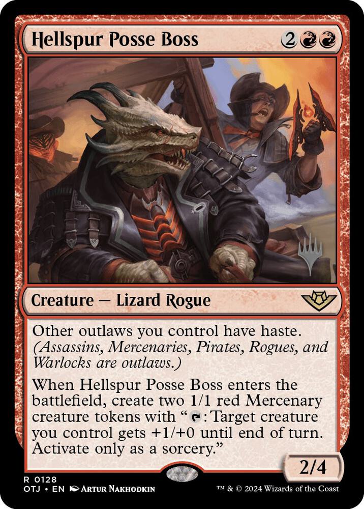 Hellspur Posse Boss 128 card from Promo Pack: Outlaws of Thunder Junction