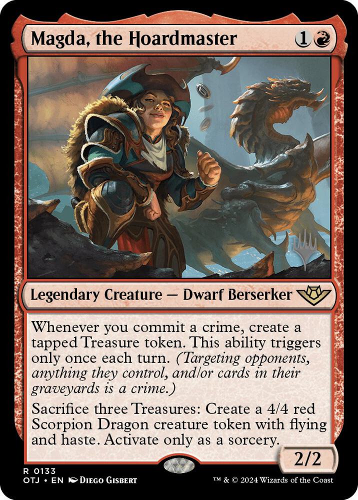 Magda, the Hoardmaster 133 card from Promo Pack: Outlaws of Thunder Junction