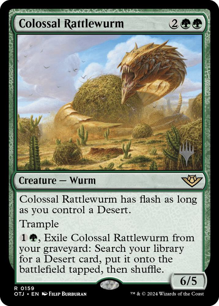Colossal Rattlewurm 159 card from Promo Pack: Outlaws of Thunder Junction