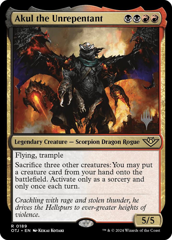 Akul the Unrepentant 189 card from Promo Pack: Outlaws of Thunder Junction