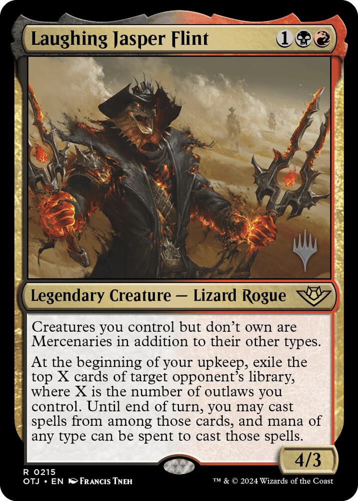 Laughing Jasper Flint 215 card from Promo Pack: Outlaws of Thunder Junction