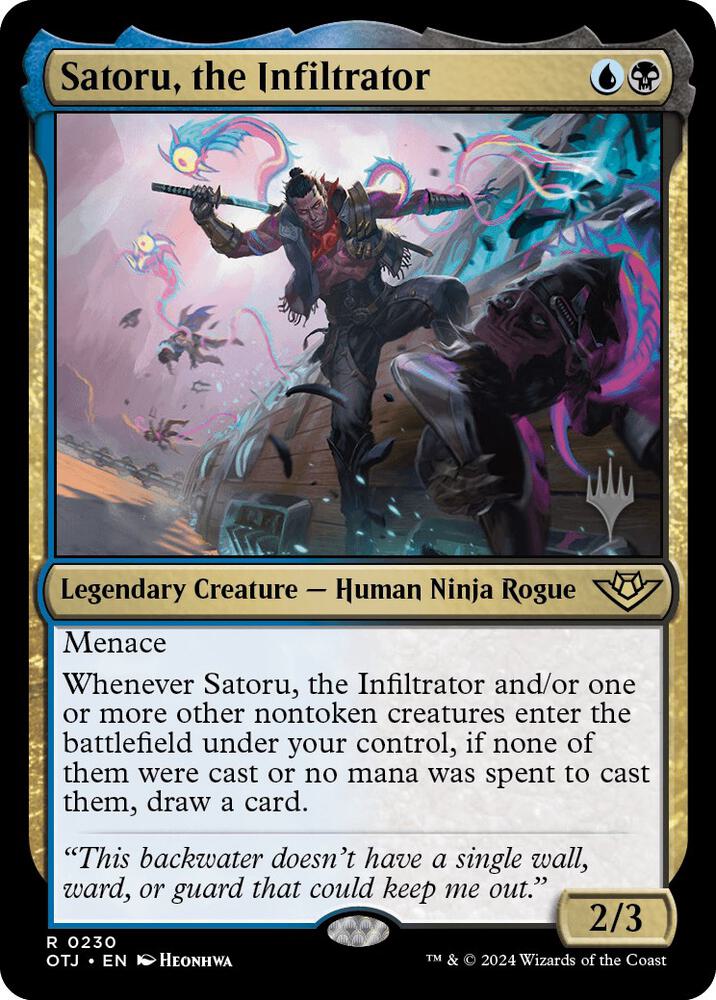 Satoru, the Infiltrator 230 card from Promo Pack: Outlaws of Thunder Junction