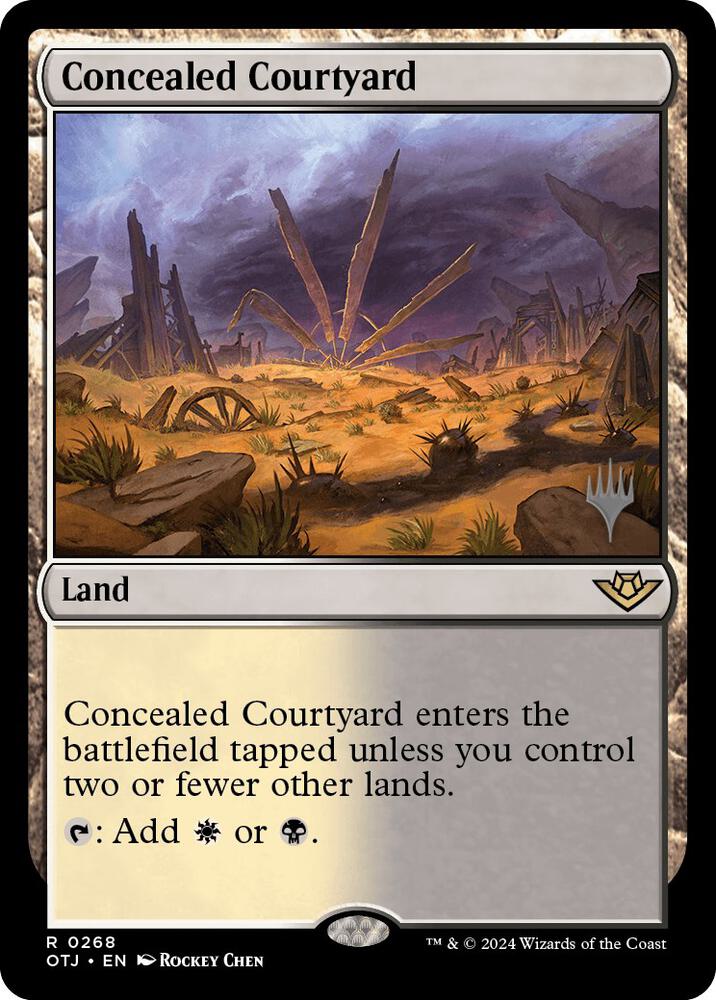 Concealed Courtyard 268 card from Promo Pack: Outlaws of Thunder Junction