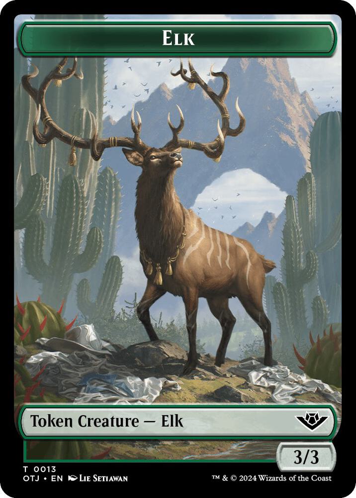Elk // Plot Double-Sided Token 13 // 20 card from Outlaws of Thunder Junction