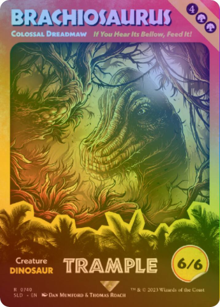 Brachiosaurus - Colossal Dreadmaw (Rainbow Foil) 740 card from Secret Lair Drop Series