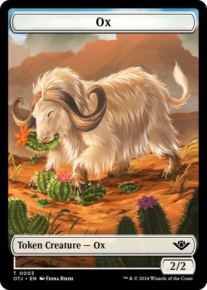 Ox // Plot Double-Sided Token 3 // 20 card from Outlaws of Thunder Junction