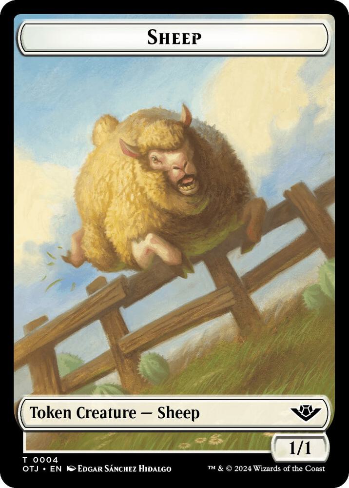 Sheep Token 4 card from Outlaws of Thunder Junction