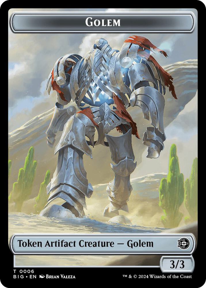 Golem // Plot Double-Sided Token 6 // 20 card from Outlaws of Thunder Junction: The Big Score