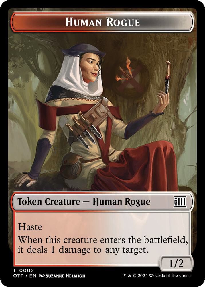 Human Rogue // Plot Double-Sided Token 2 // 20 card from Outlaws of Thunder Junction: Breaking News