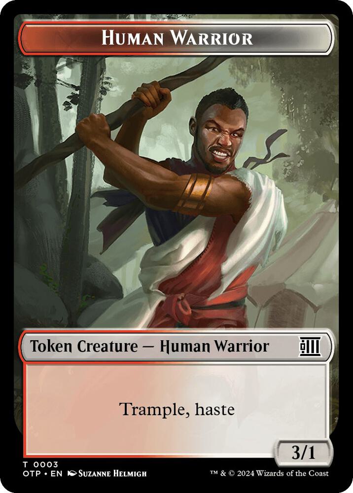 Human Warrior // Plot Double-Sided Token 3 // 20 card from Outlaws of Thunder Junction: Breaking News
