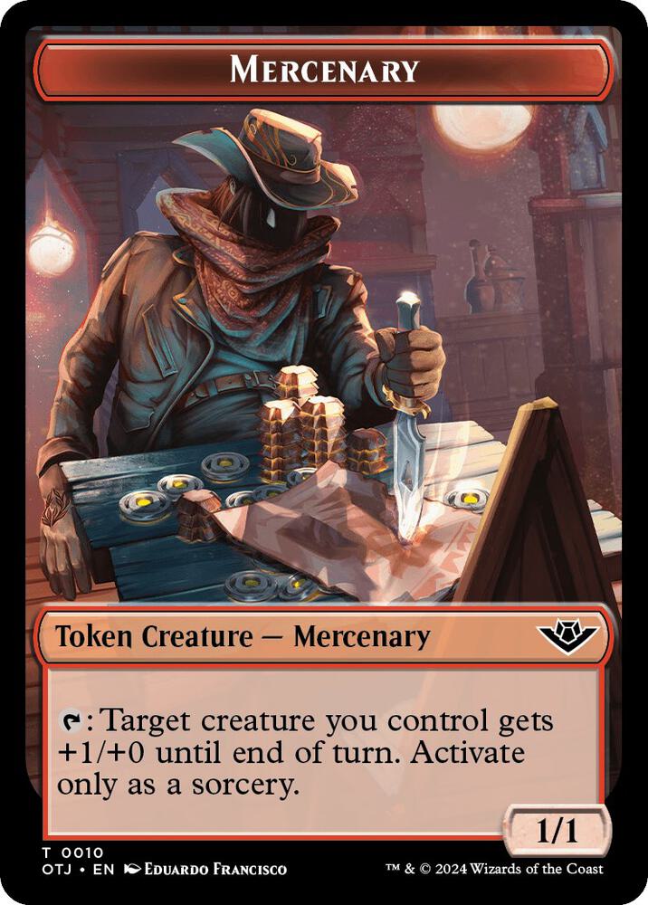 Mercenary // Pest Double-Sided Token 10 // 4 card from Outlaws of Thunder Junction